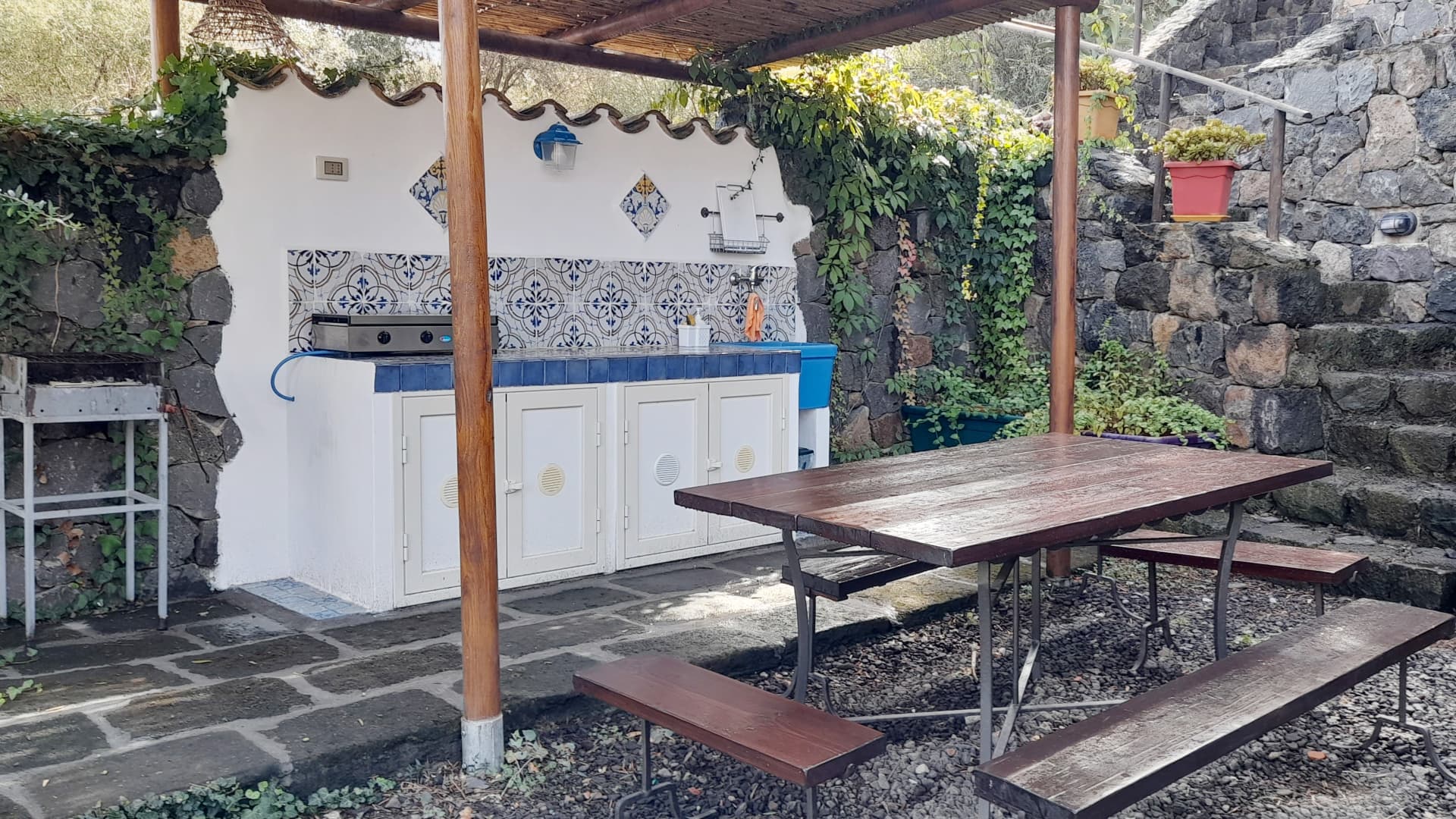 shared space, open air kitchen